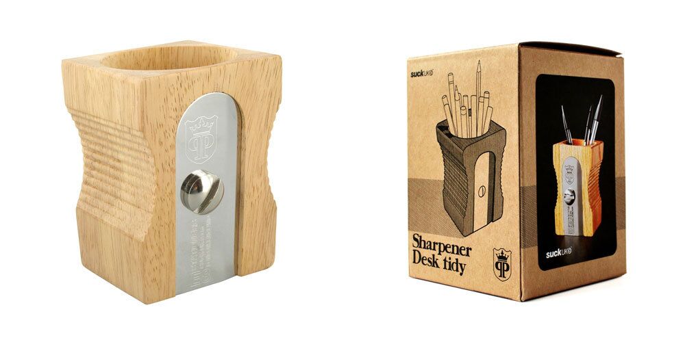 Suck UK Stifteköcher aus Holz in Form eines Spitzers – Bild 3