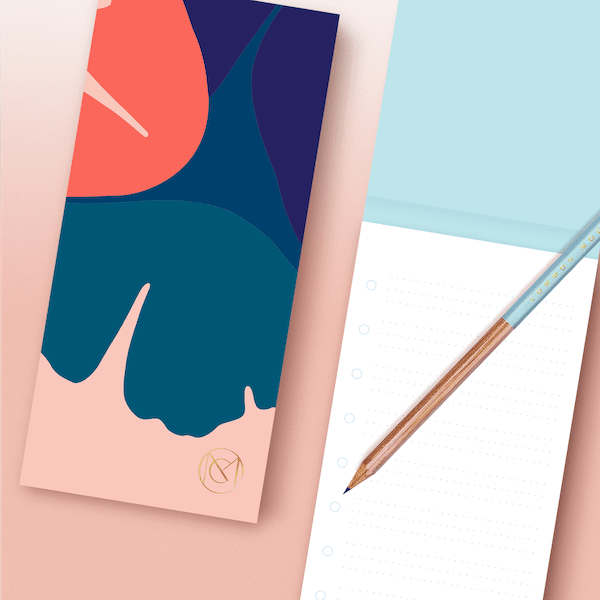 GINKGO TO-DO LIST im Design Amalfi - im Set: Listen-Block mit LA MOITIÉ HB Bleistift von COMMON MODERN