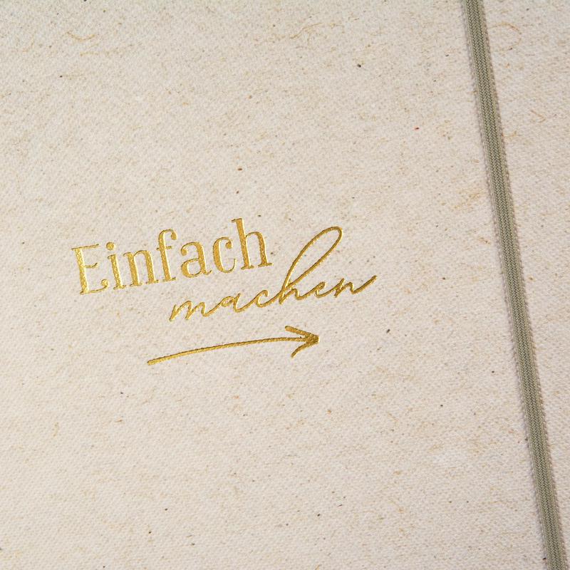 Goldbuch hochwertige Notizbuchserie "Wortreich" - 2er Set - Punktkariert - Einband Leinenstruktur mit Goldprägung – Bild 4