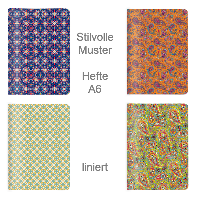 Cedon Heft A6 Stilvolle Muster - liniert