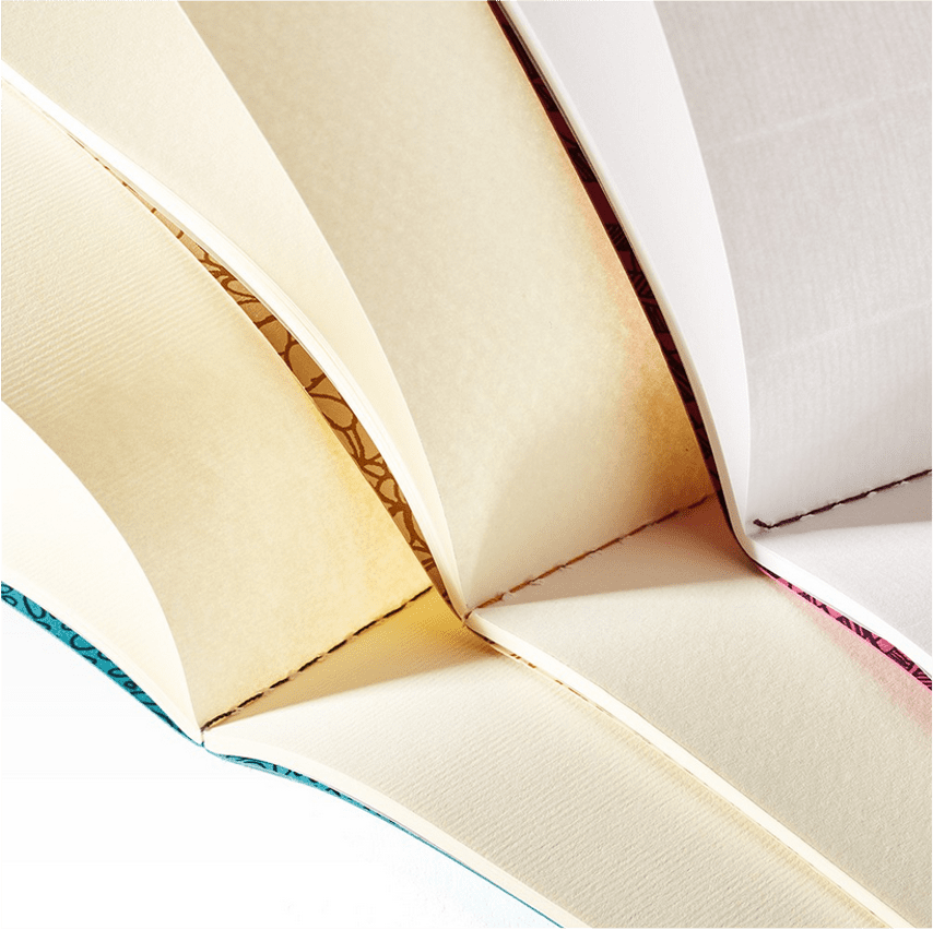 Woodstock Bouquet Rough ist ein Set aus 3 Notizbüchern mit verschiedenen Papiersorten von FABRIANO boutique – Bild 2