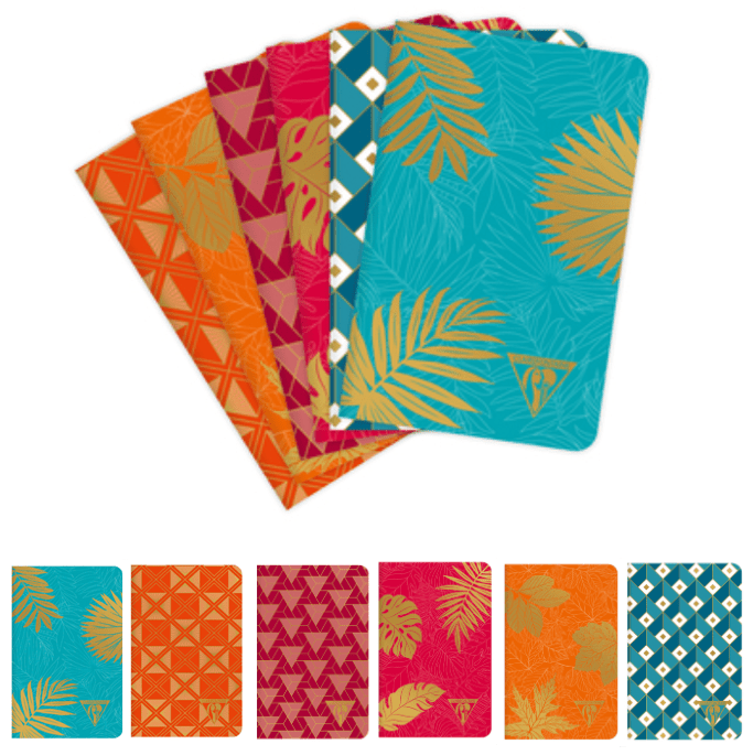 Neo Deco 20er Jahre Art Deco Notizhefte 6er-Set von Clairefontaine liniert cremefarbenes 90g Papier Fadenbindung