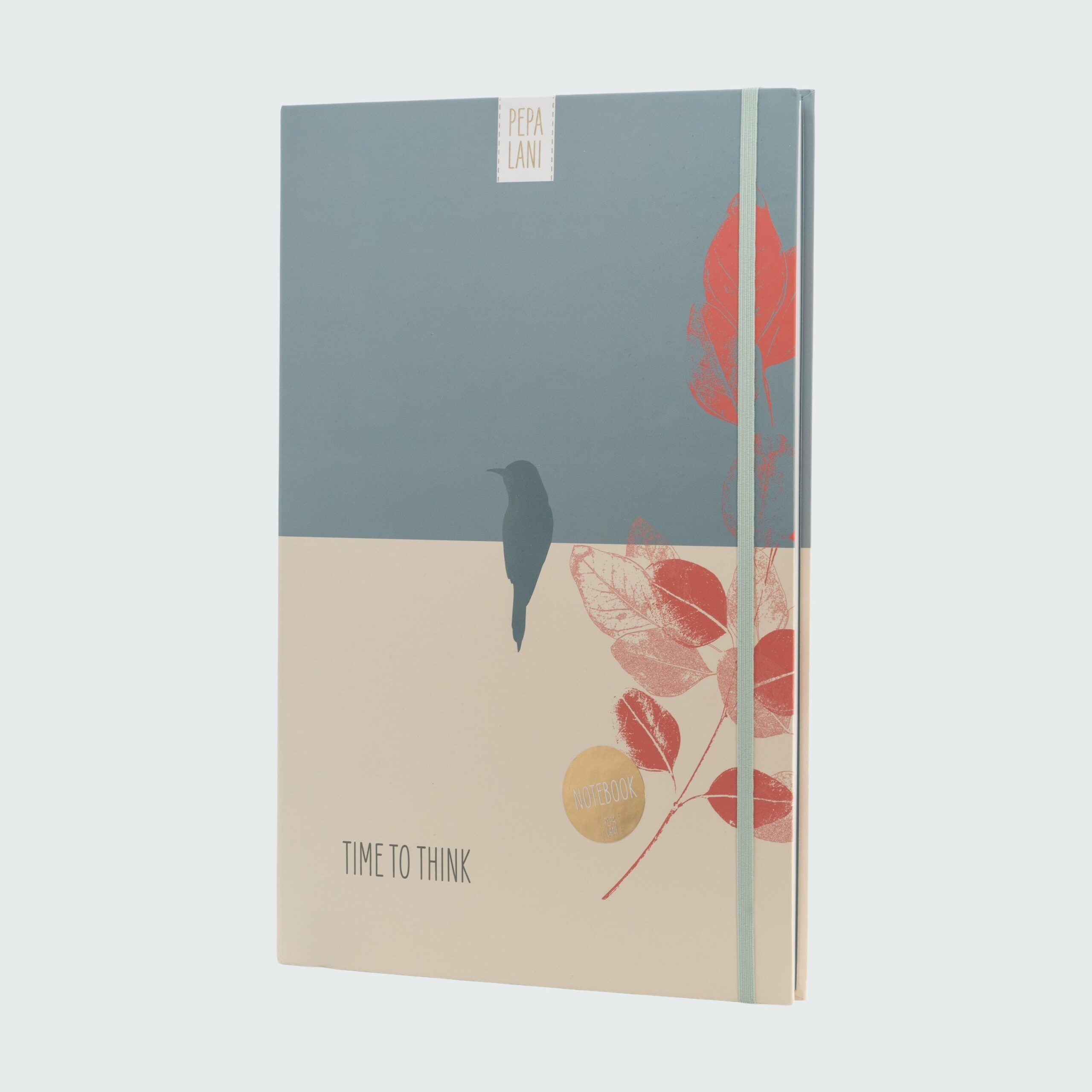 Notizbuch A4 - Bird Blue- Time to Think - von PEPA LANI -Softcover, liniert und punktkariert – Bild 4