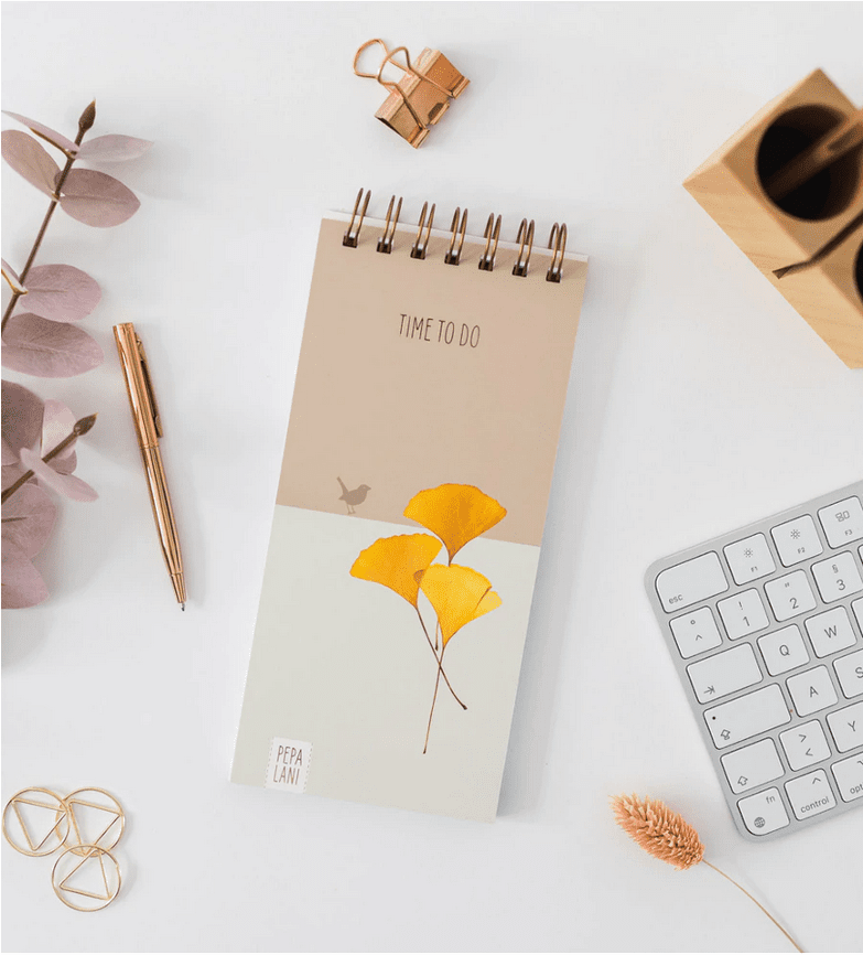 TO DO LISTE  Ginko Leaf „TIME TO DO” mit Goldspirale von PEPA LANI