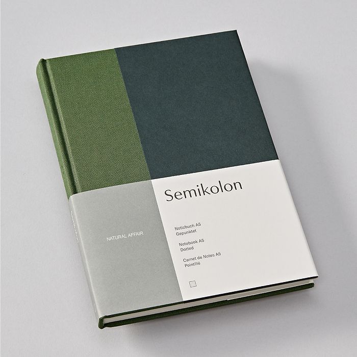 Hochwertiges Notizbuch A5 Hardcover von Semikolon - punktkariert dotted - Natural Affair Linie - Botanic