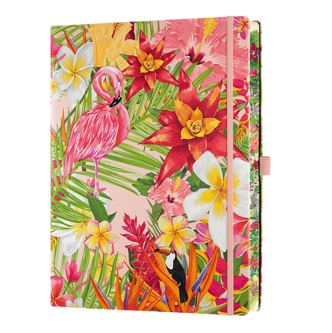 Notizbuch EDEN Flamingo von Castelli Milano Blanko Groß 19x24 cm cremefarbenes Papier 180-Grad Öffnung – Bild 6