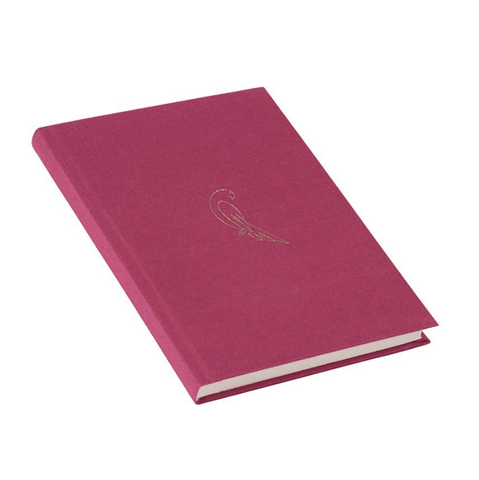 Edles Goldbuch DIN A5 Notizbuch "The Parrot" - dotted, punktkariert - altrosa Leineneinband mit Goldprägung – Bild 4