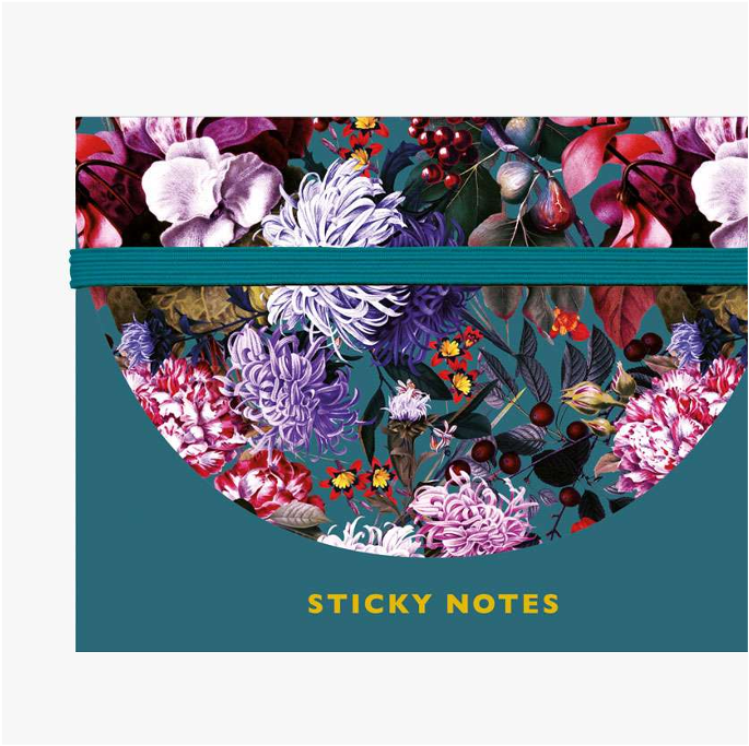 CEDON kleine handliche Sticky Notes mit Notizblock aus Papier - Blumenbouquet Petrol