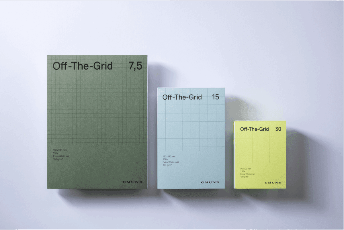GMUND Hochwertiger Notizblock A5+ Off-the-grid 7,5 - forest mit Karoraster – Bild 4