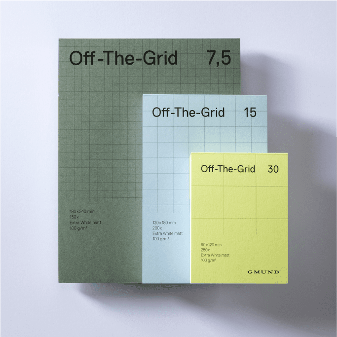 GMUND Hochwertiger Notizblock A5+ Off-the-grid 7,5 - forest mit Karoraster – Bild 3