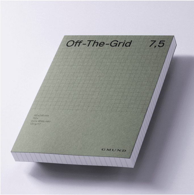 GMUND Hochwertiger Notizblock A5+ Off-the-grid 7,5 - forest mit Karoraster – Bild 2
